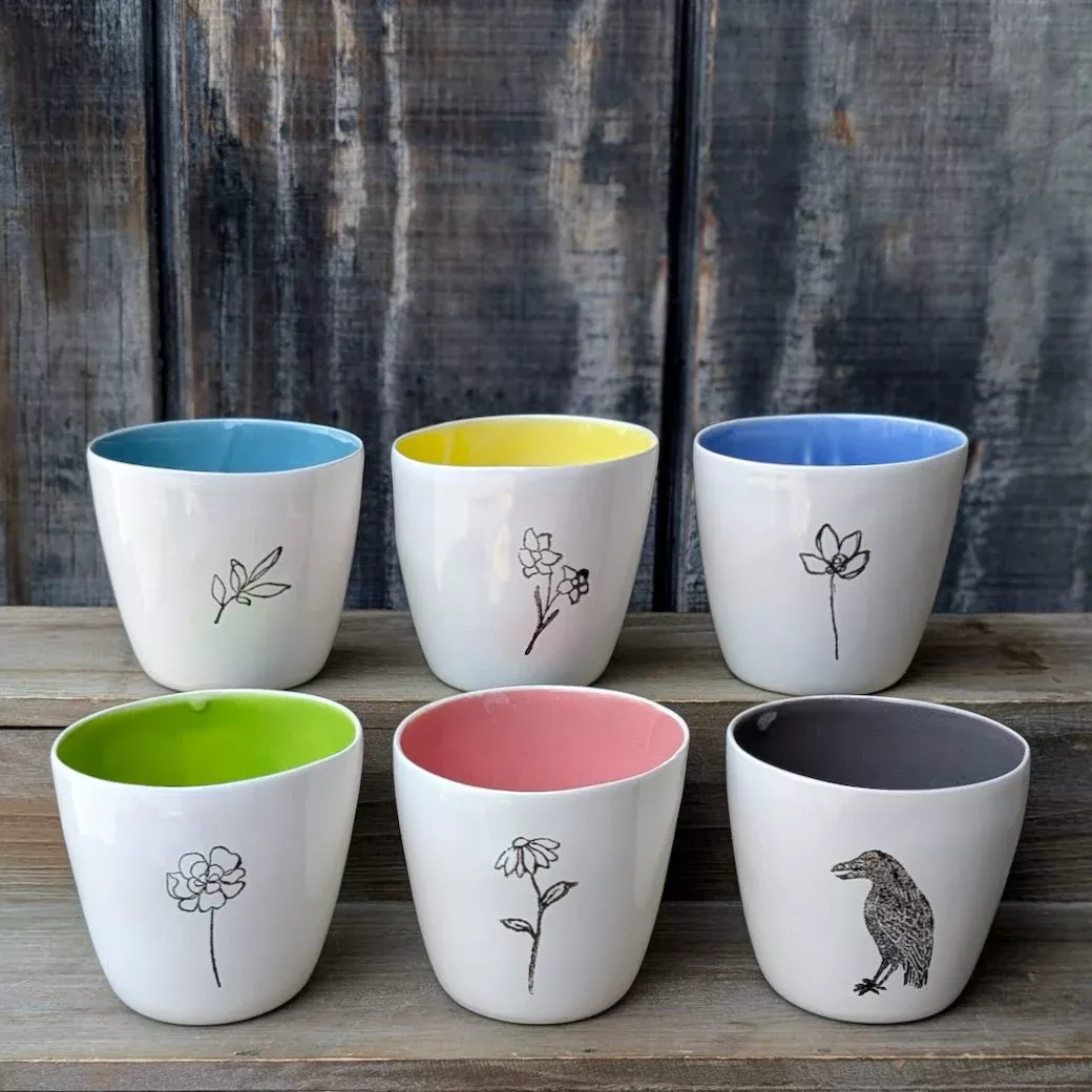 Davis Studio Fine Porcelain Juice Cups CHOICE of Style/Color