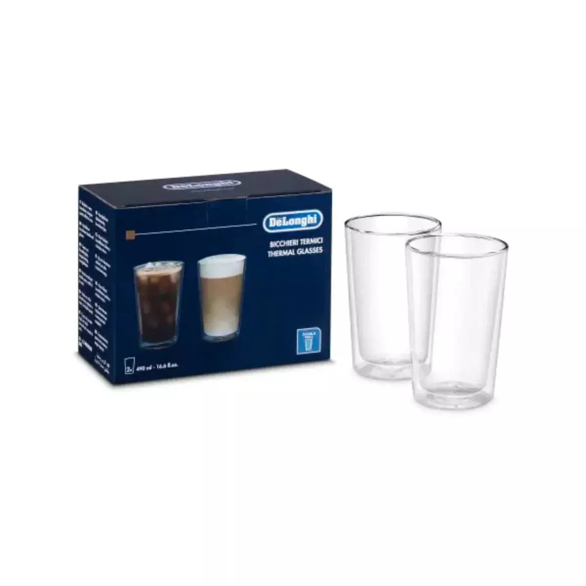 De'Longhi Double Walled 480ml Glasses DLSC319 (Set of 2)