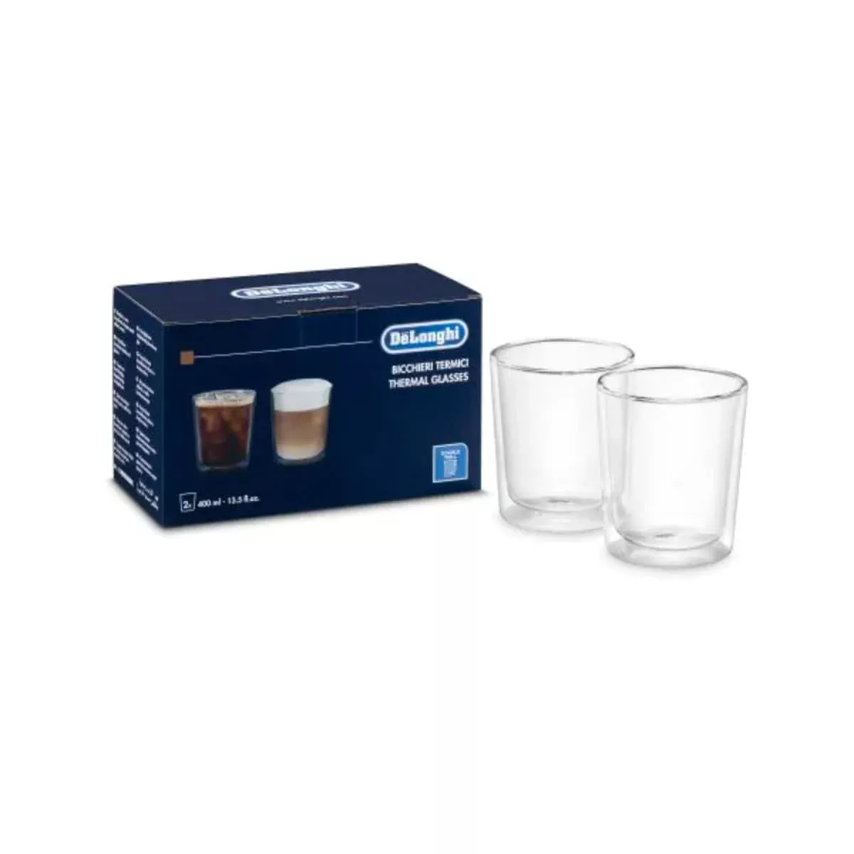 De'Longhi Double Walled Thermal 400ml Glasses DLSC318 (Set of 2)