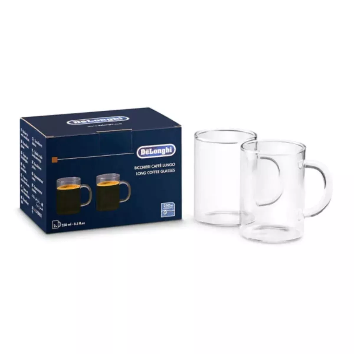 De'Longhi Long Coffee Glasses (Set of 2 250ml) DLSC320