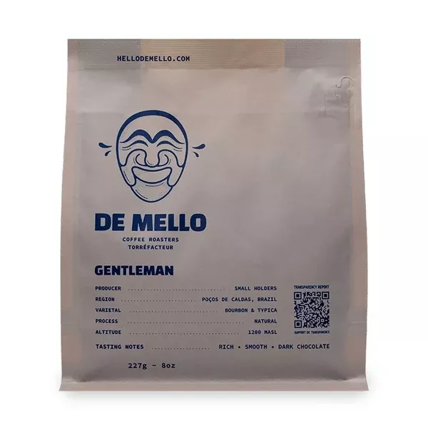 De Mello Gentleman Whole Bean Coffee, 227 gr