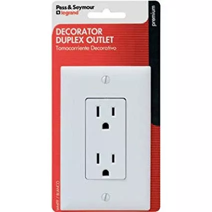 Decorator Duplex Standard Outlet Receptacle – White