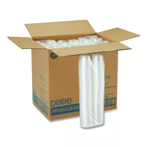 Dixie PP20CLEAR Plastic Souffle/Portion Cups 2 oz. - Clear (2400/Carton)