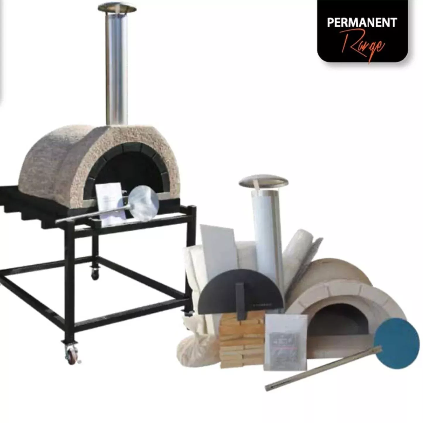 DIY Wood Oven Kit, Includes Stainless Flue &Door 50Dx39Wx25H