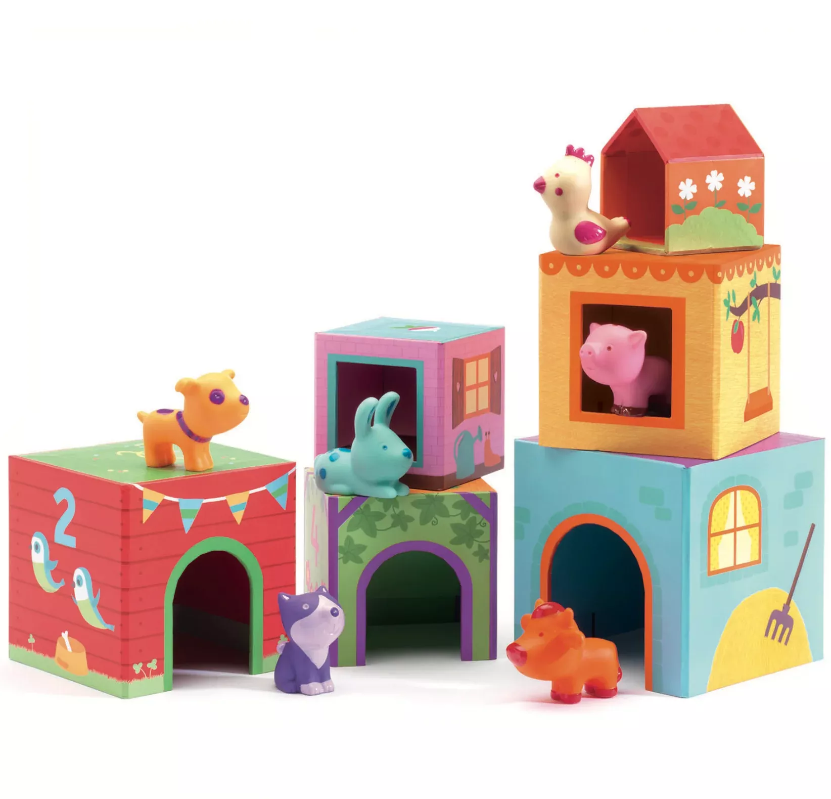 Djeco Topanifarm Towers and Blocks Set