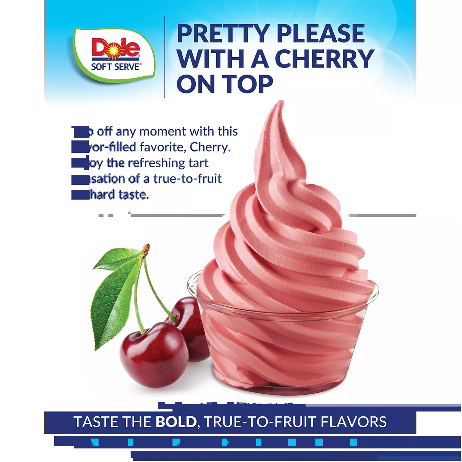 Dole Soft Serve Mix - Cherry - Bag (4.4 lbs)