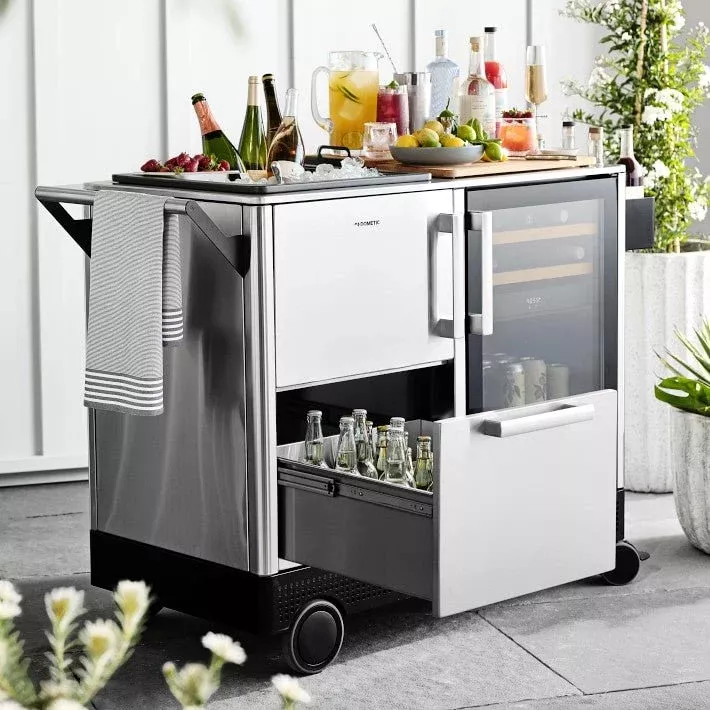 Dometic MoBar 550S Outdoor Mobile Bar Beverage Center w/ Dual Zone Refrigerator
