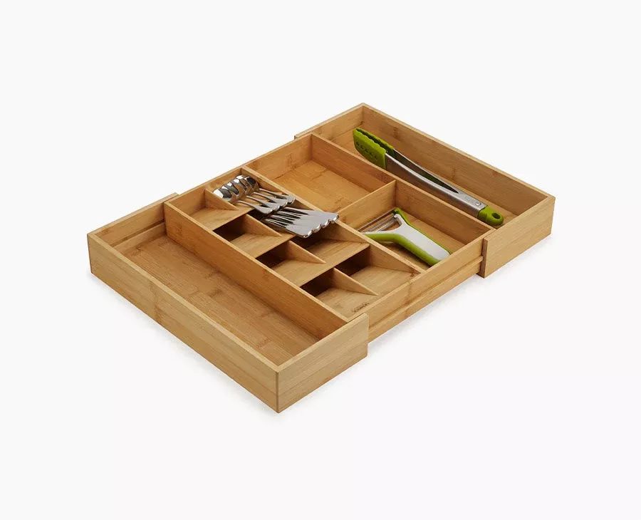 DrawerStore™ Bamboo Expanding Cutlery, Utensil & Gadgets Organizer
