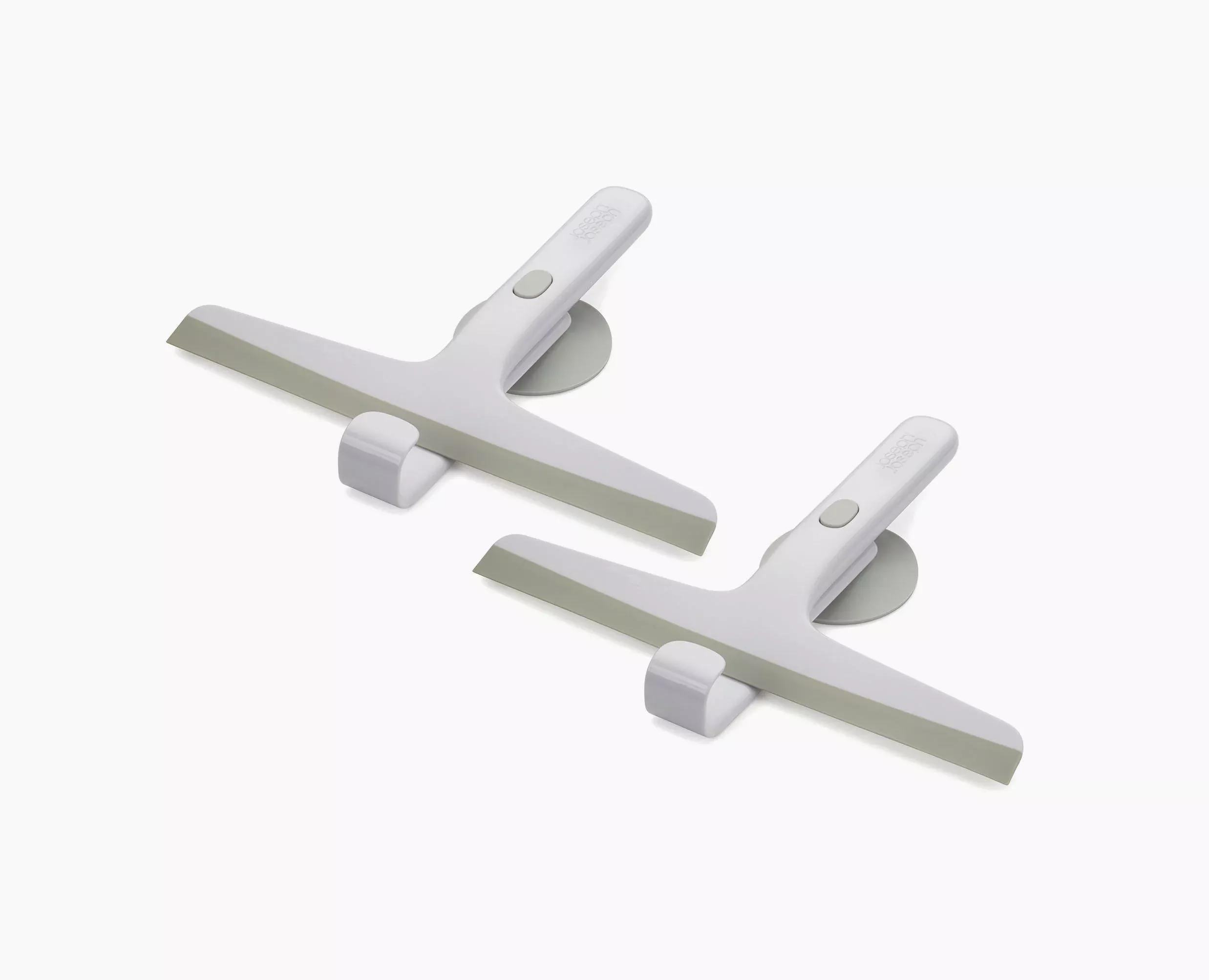EasyStore™ Pack of 2 Light Gray Shower Squeegees with Storage Hook
