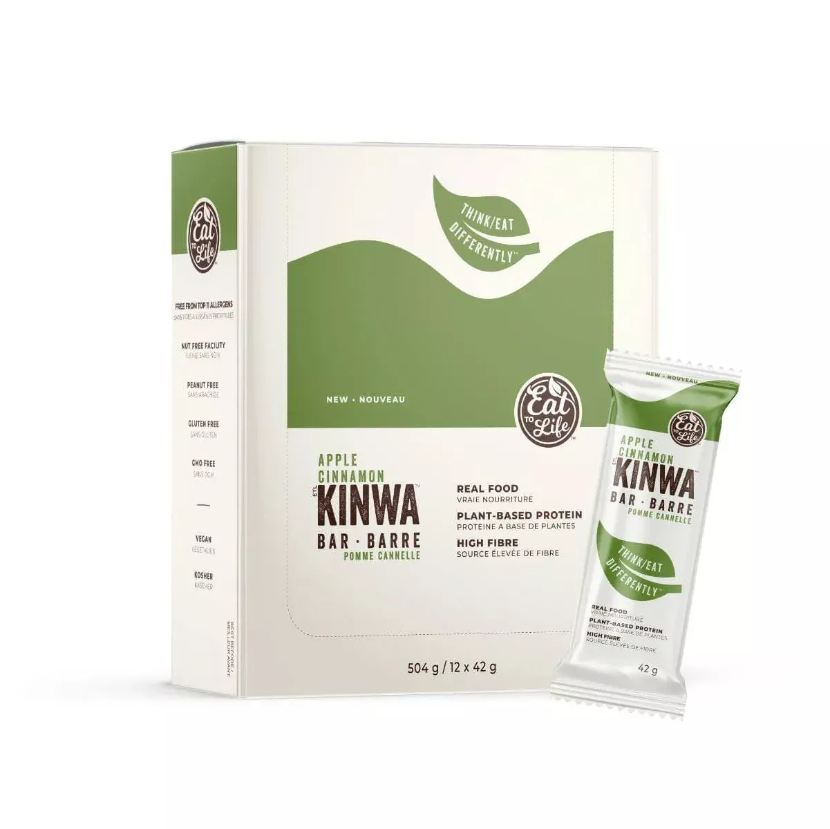 Eat to Life Apple Cinnamon Kinwa Bars (Box of 12)