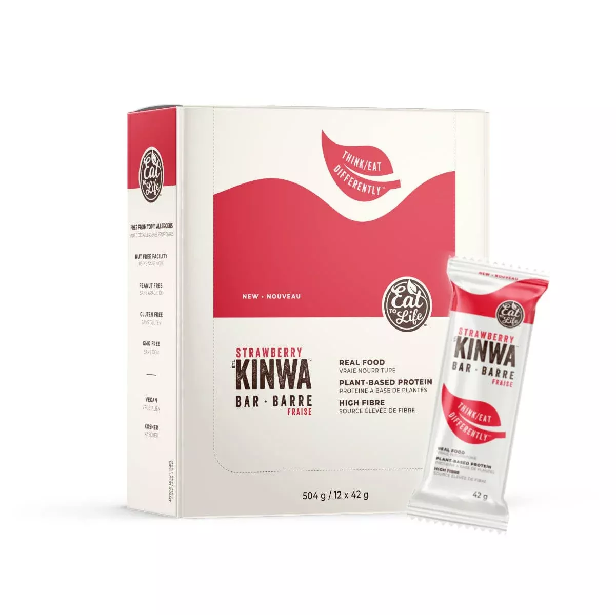 Eat to Life Strawberry Kinwa Bars (Box of 12)