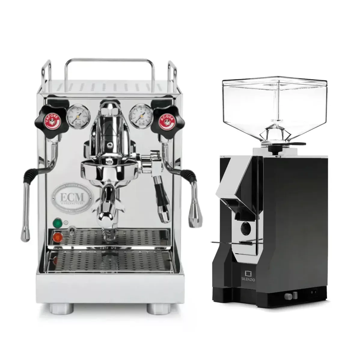 ECM Mechanika VI Slim Espresso Machine with Eureka Mignon Silenzio 55 Grinder (Black) Bundle