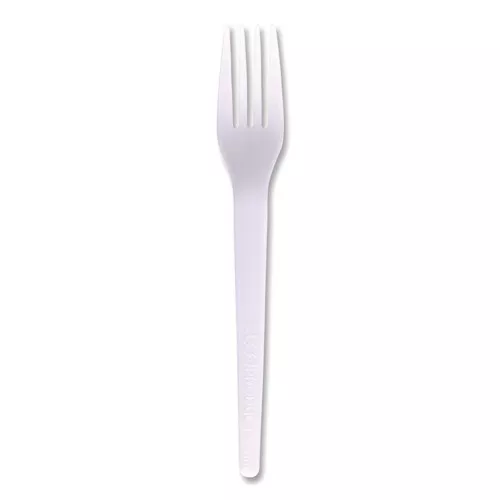 Eco-Products EP-S017-W Plantware Individually Wrapped CPLA Cutlery Fork - White (1000/Carton)