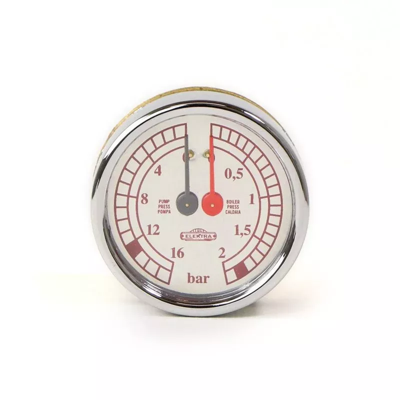 Elektra Dual Pressure Gauge Chrome