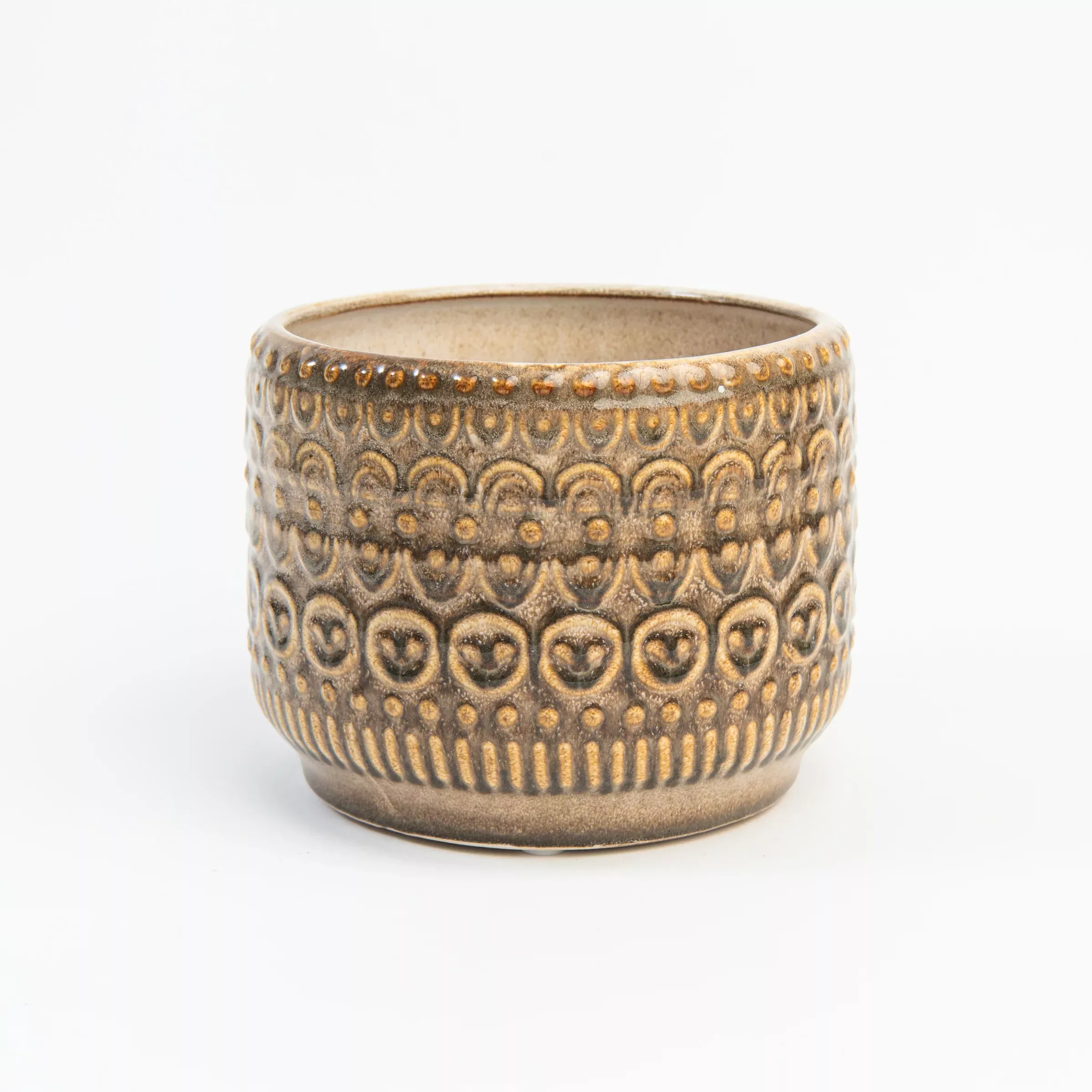 Embossed Stoneware Planter