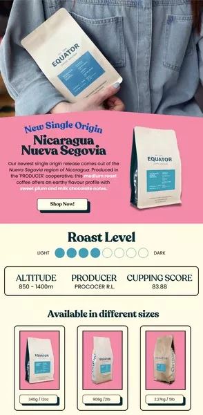 Equator Nicaraguan Organic Beans340gr