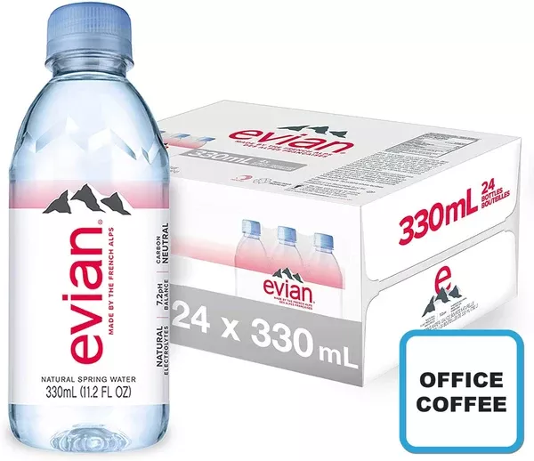 Evian Natural Spring Water 24 x 330ml (Office Coffee)