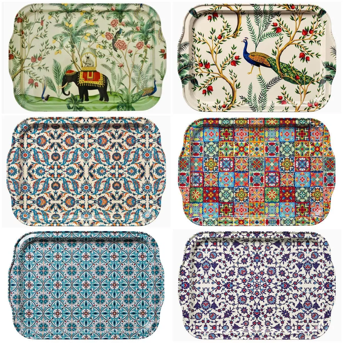 Exotic Turkish Tin Serving Tray CHOICE of SIX Designs 12.5"