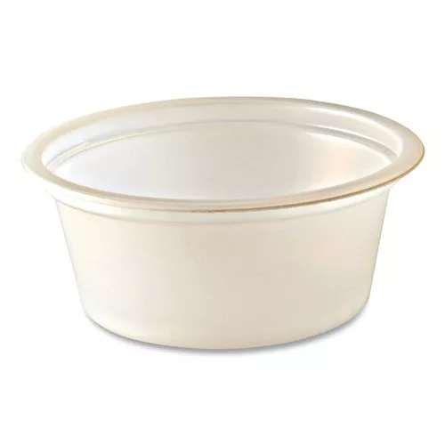 Fabri-Kal 000000000009505193 1 oz. Squat Plastic Portion Cups - Translucent (10/Carton)
