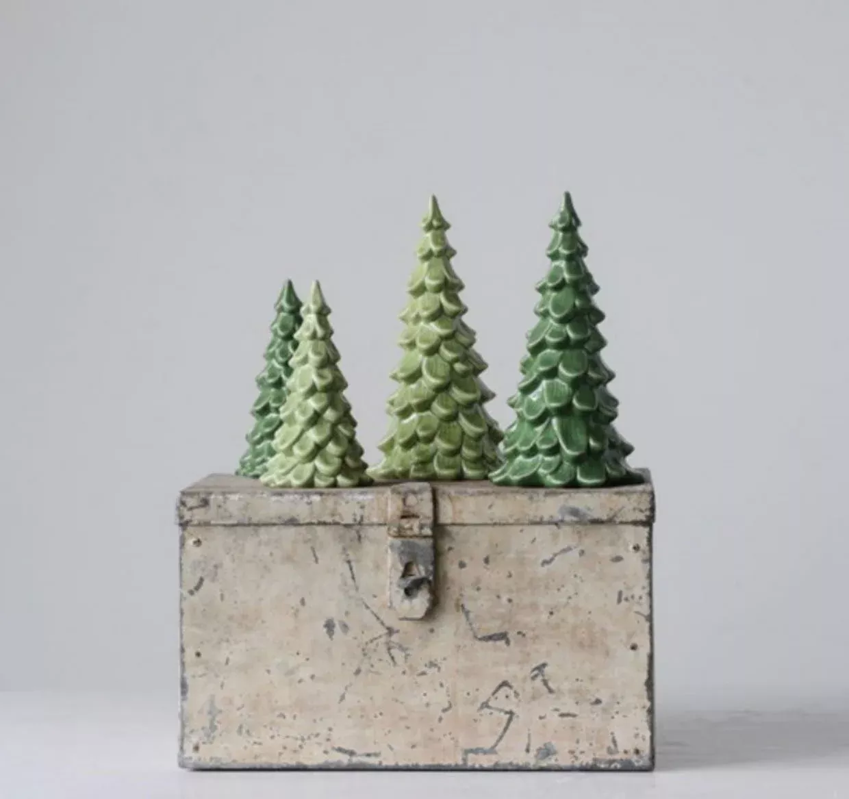 Farmhouse Christmas Stoneware Tree CHOICE of Color & Size