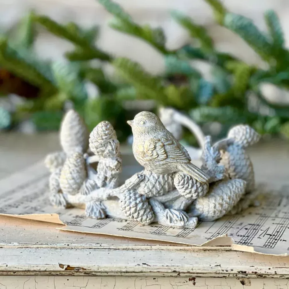 Feathered Woods Cast Resin Woodland Centerpiece