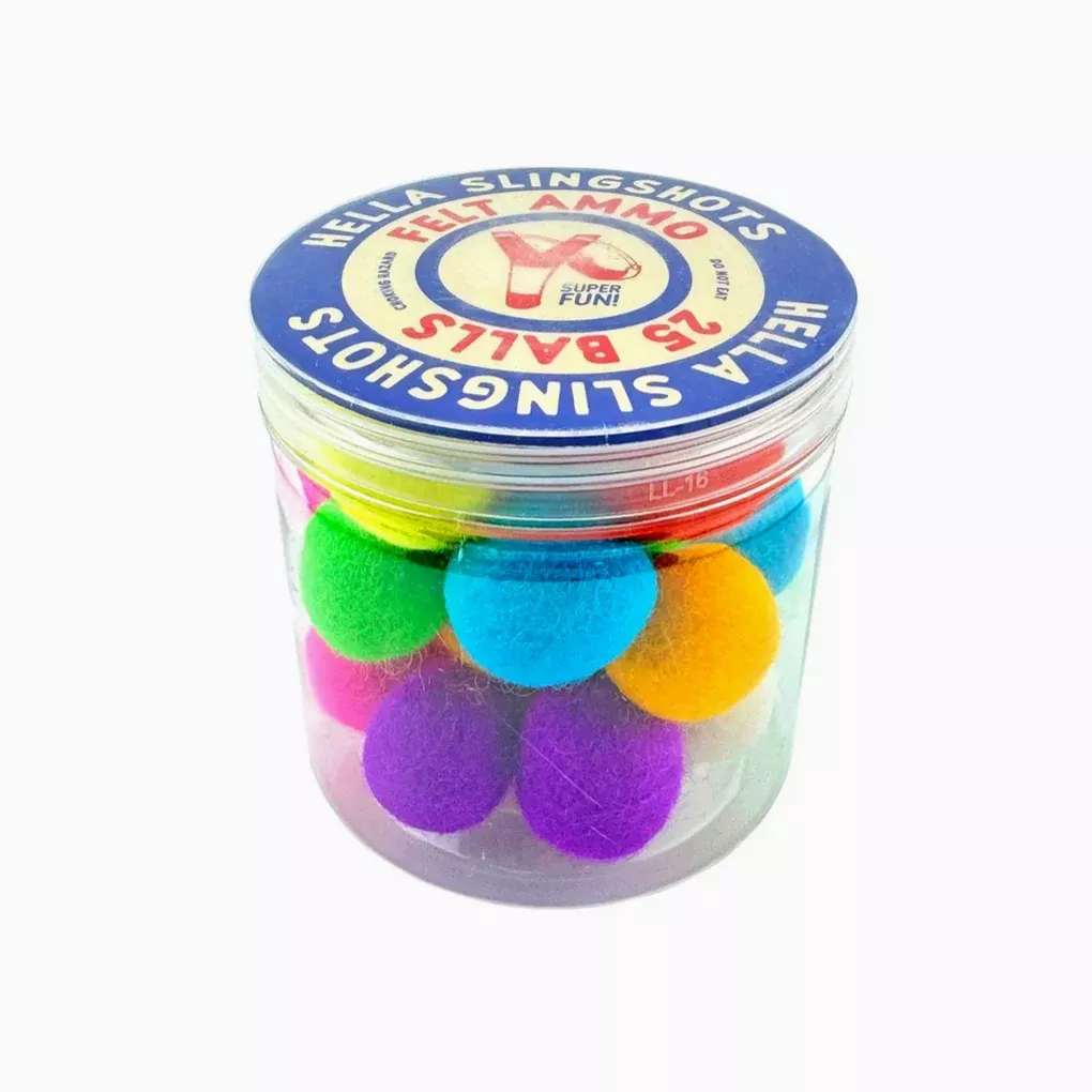 Felt Ball Slingshot Ammo - Jar of 25