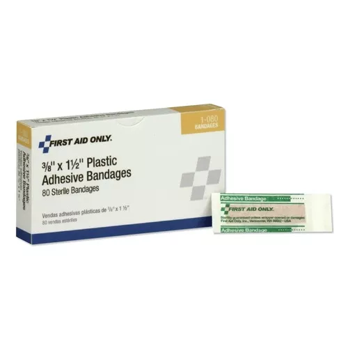 First Aid Only 1-080 SmartCompliance 0.38 x 1.5 Plastic Bandage (80/Box)