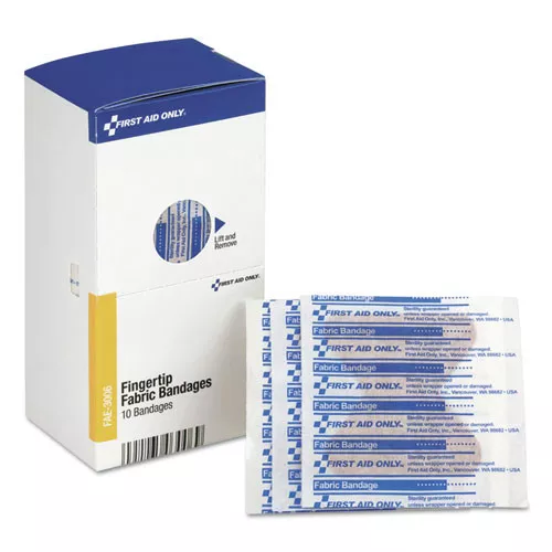 First Aid Only FAE-3006 SmartCompliance 1.88 in. x 2 in. Fingertip Bandages (10/Box)