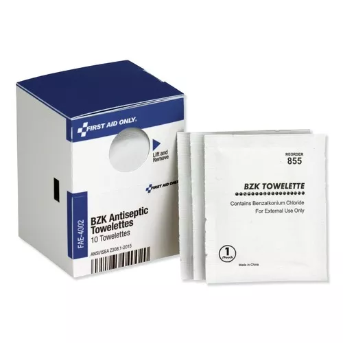 First Aid Only FAE-4002 SmartCompliance Antiseptic Cleansing Wipes (10/Box)