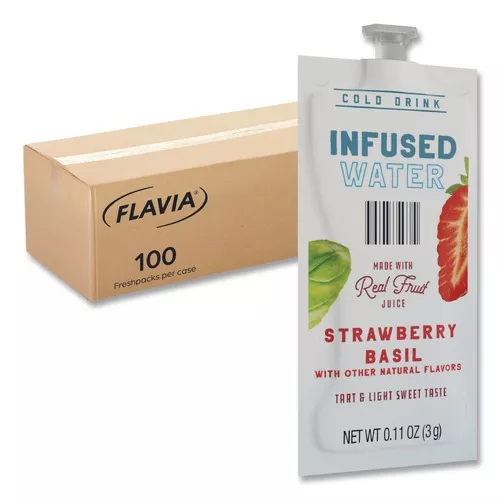 FLAVIA 48053 Infused Water Freshpack - Strawberry Basil (100/Carton)