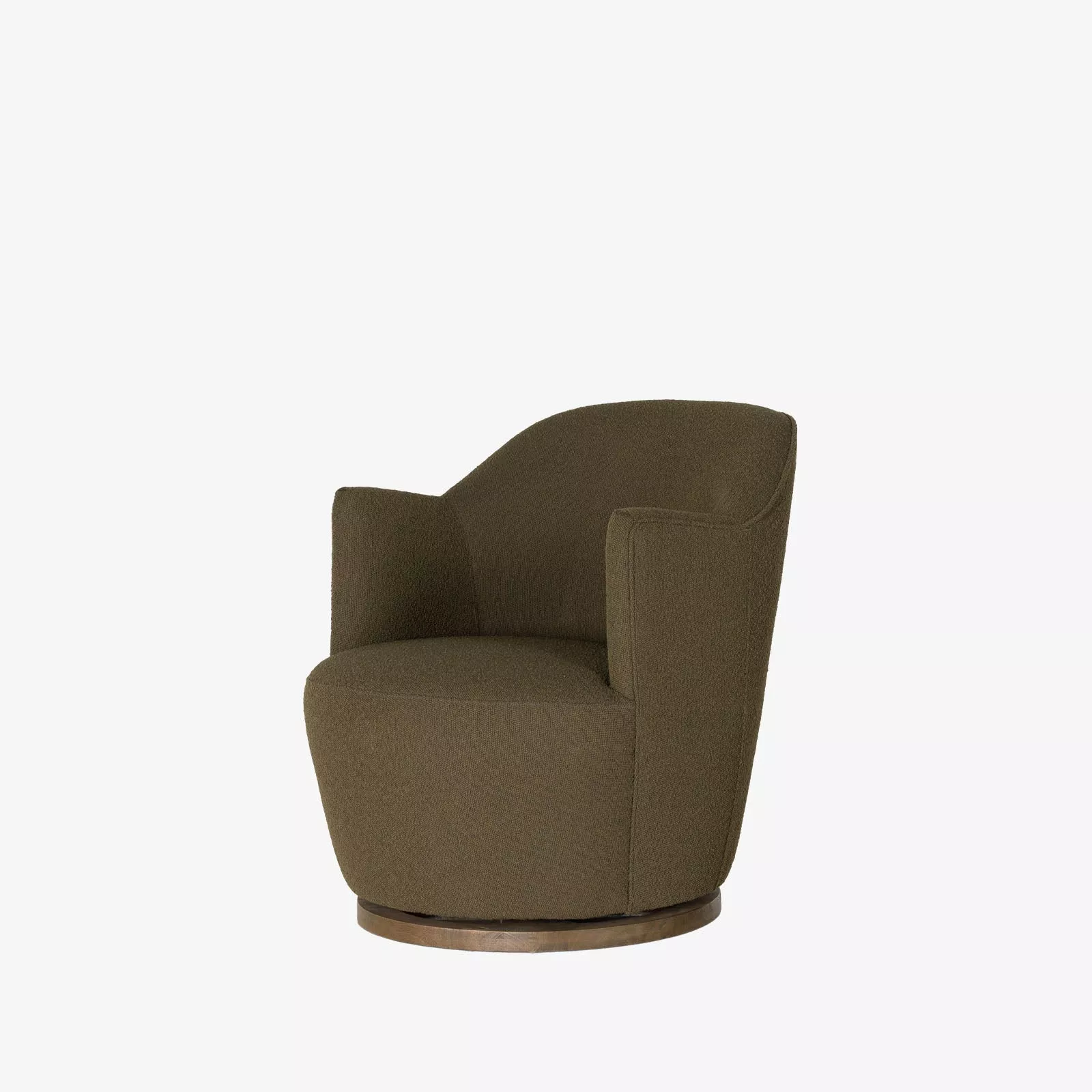 Four Hands Aurora Swivel Chair in Olive Boucle
