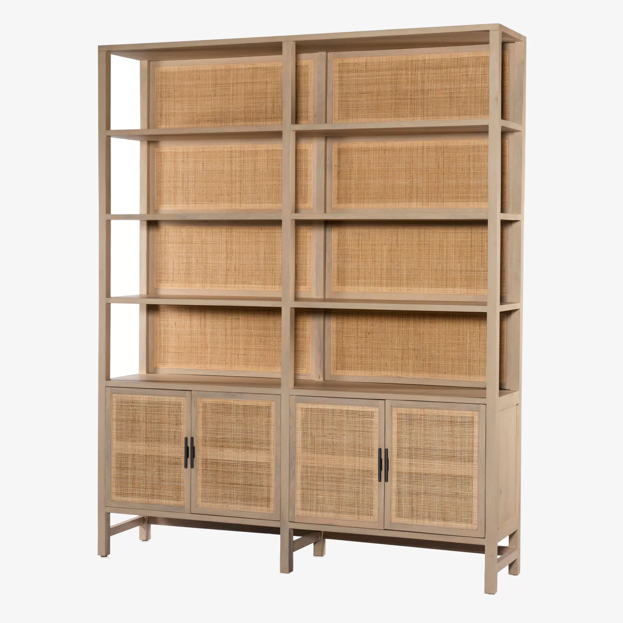Four Hands Caprice Wide Bookshelf in Natural Mango