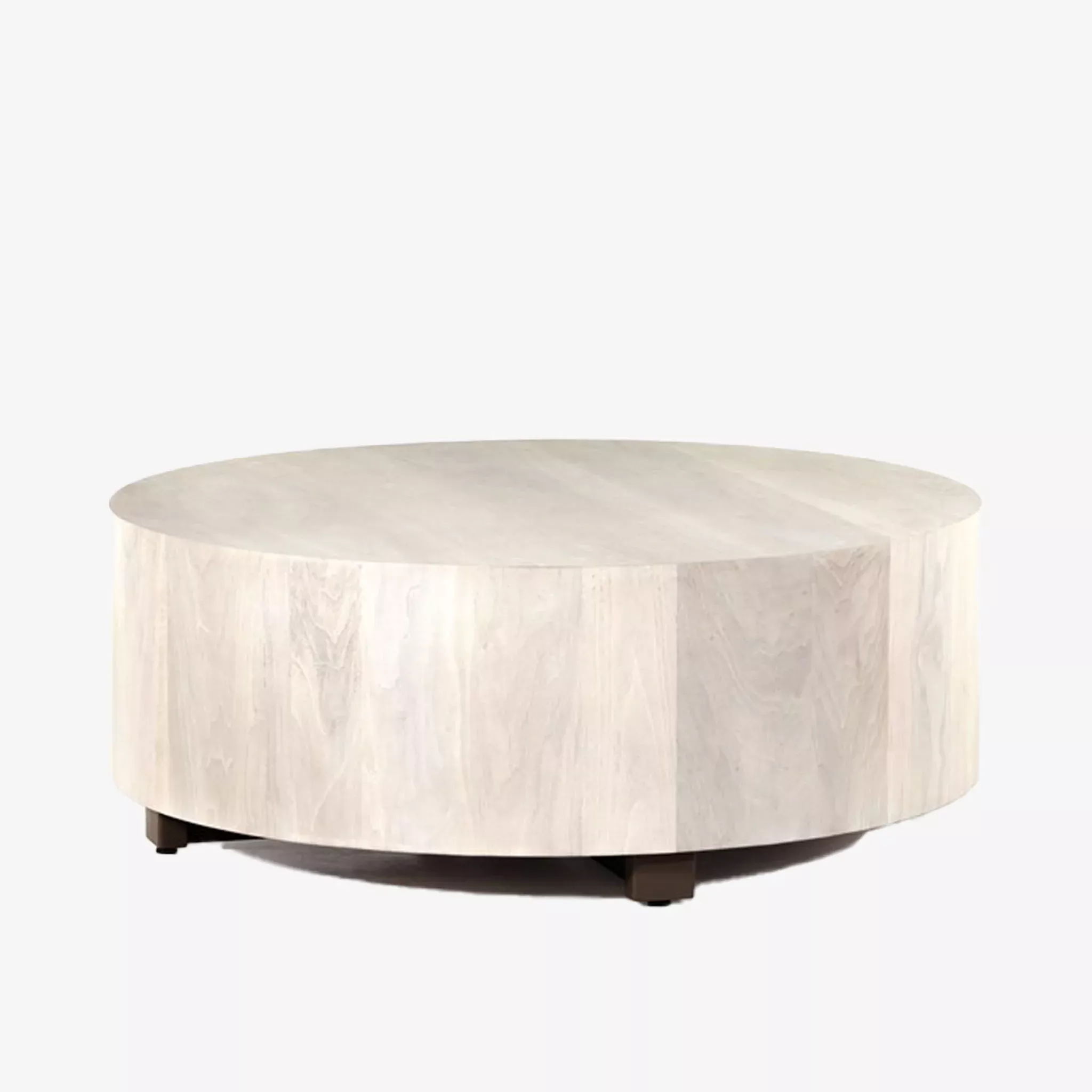 Four Hands Hudson Round Coffee Table in Ashen Walnut