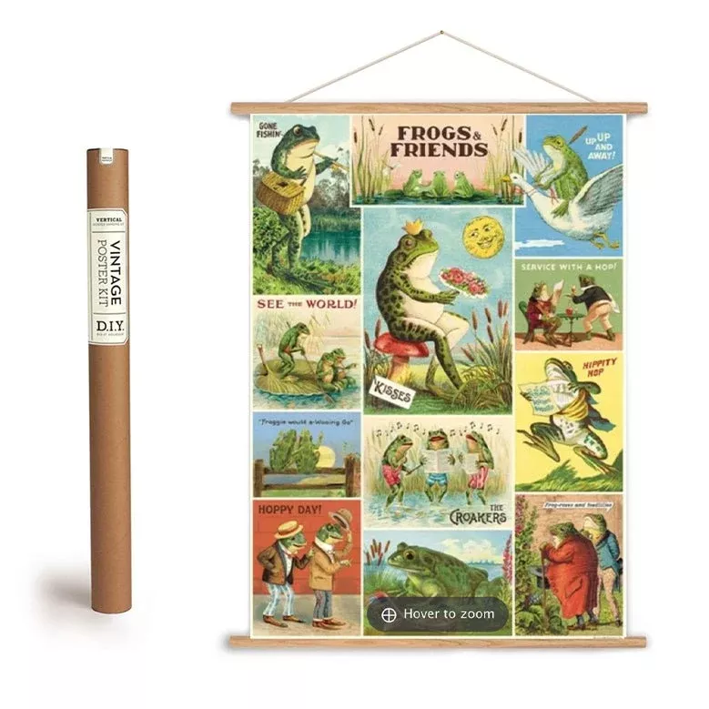 Frogs & Friends Art Poster + Hanging Kit