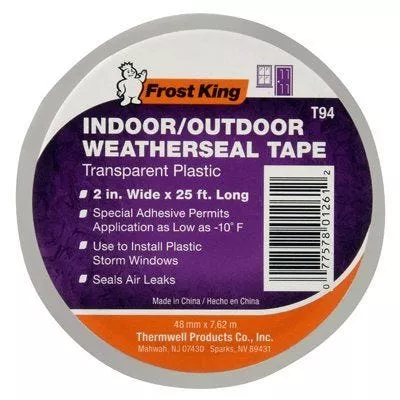 Frost King Clear Plastic Window Weatherseal Tape – 2" x 25ft