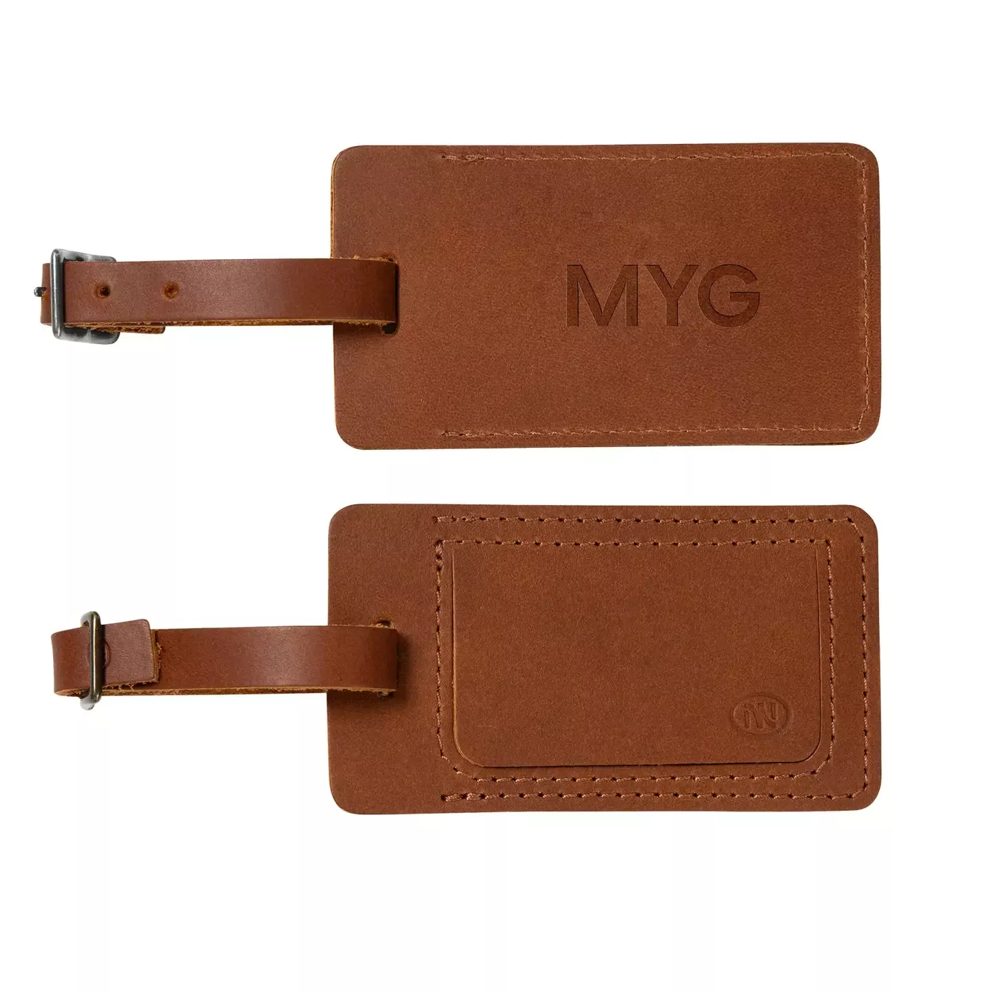 Full Grain Leather Luggage Tag - Copper