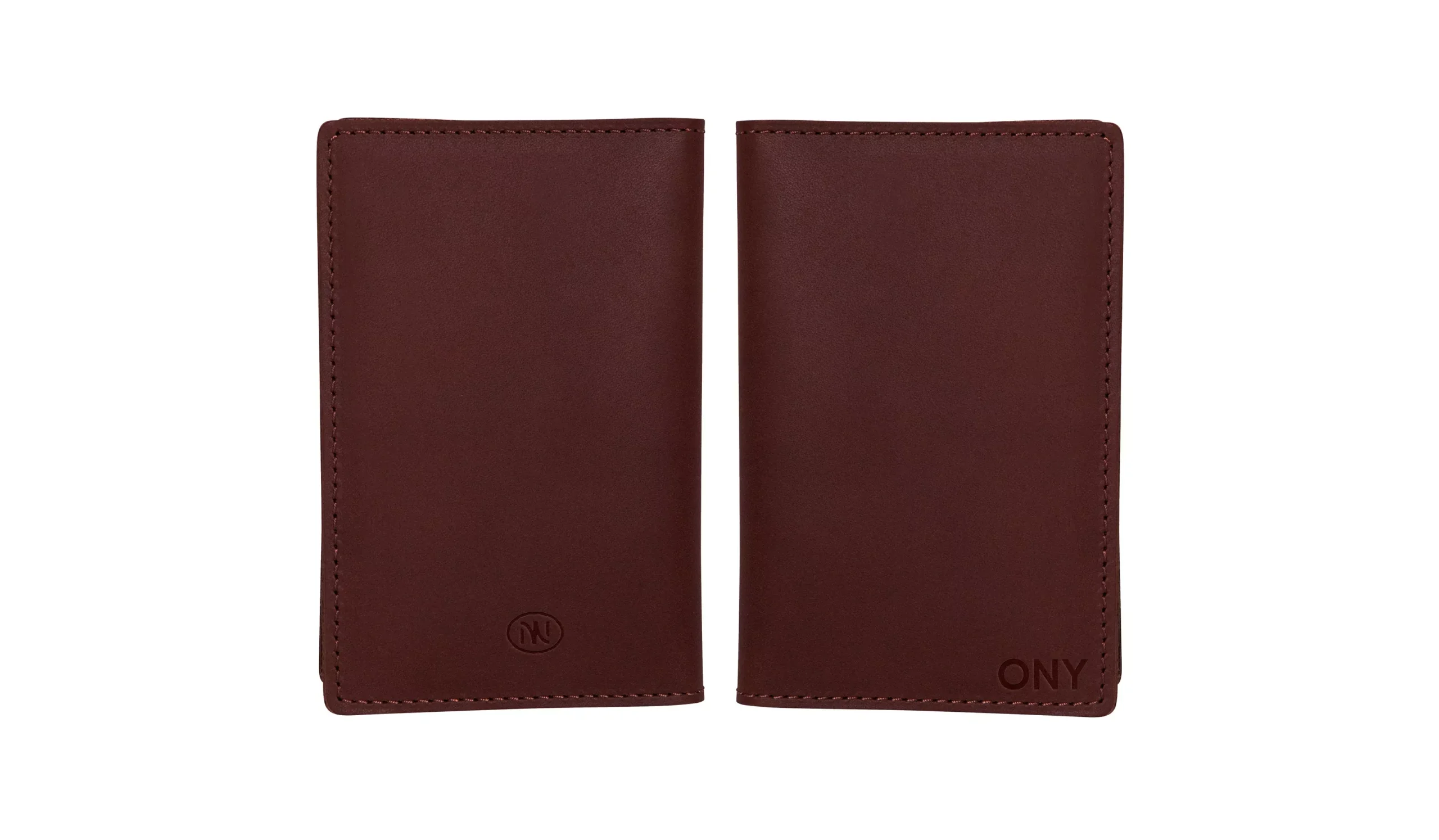 Full Grain Leather Passport Wallet - Red Maple