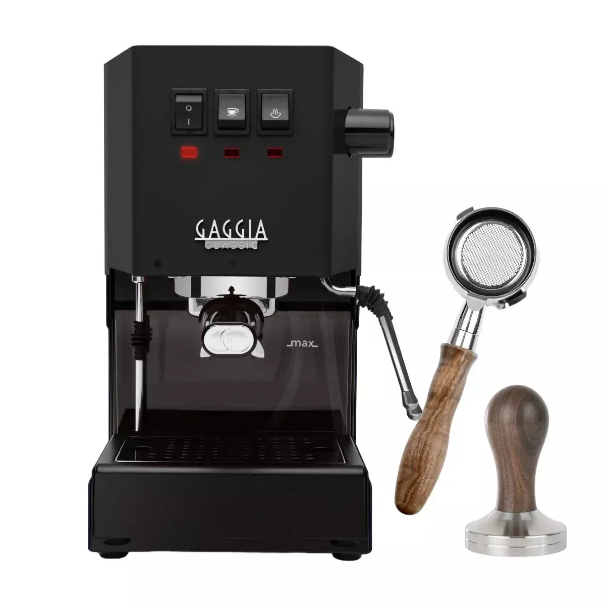 Gaggia Classic E24 Espresso Machine RI9380/49 (Thunder Black) with Bottomless Portafilter, Tamper Bundle