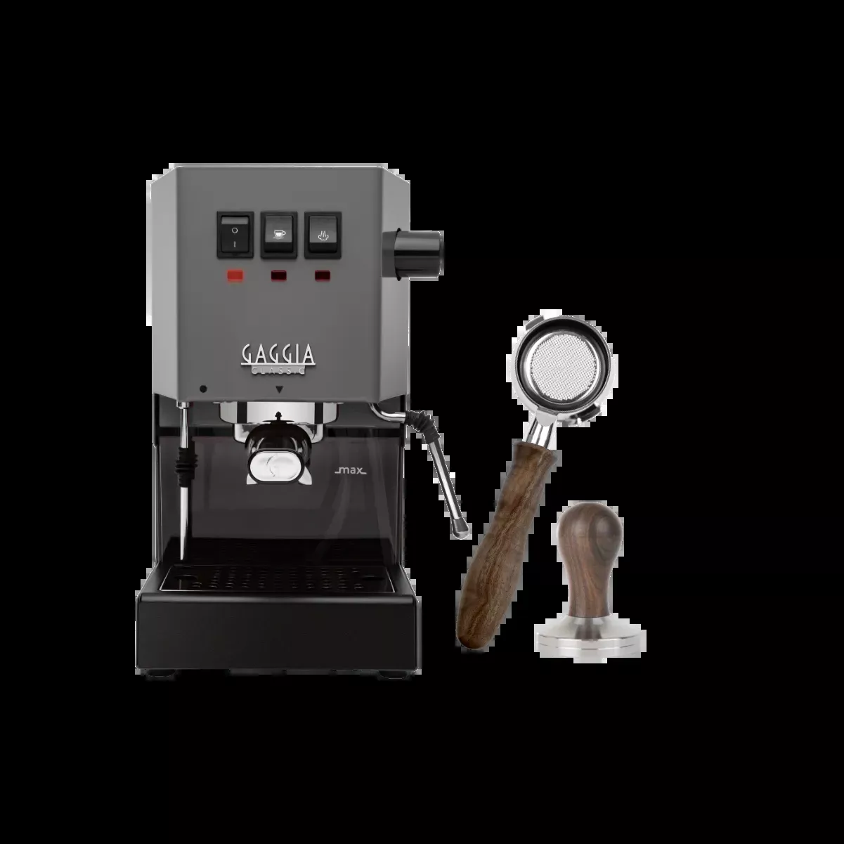 Gaggia Classic E24 Espresso Machine RI9380/51 (Grey) with Bottomless Portafilter, Tamper Bundle