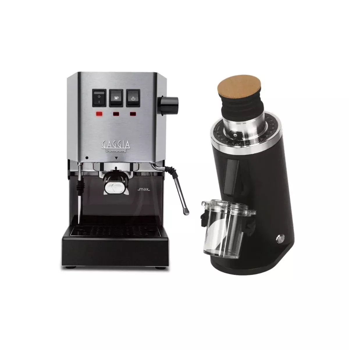 Gaggia Classic E24 Stainless Steel & DF54 (Black) Bundle