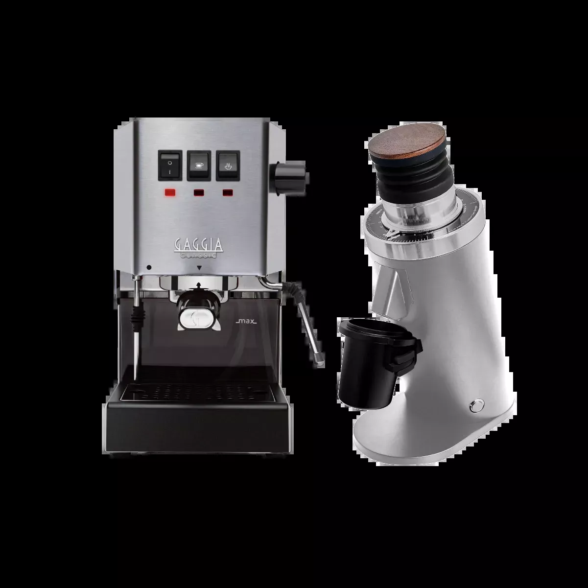 Gaggia Classic E24 Stainless Steel & DF64 Gen 2.5 Grinder (Silver) Bundle