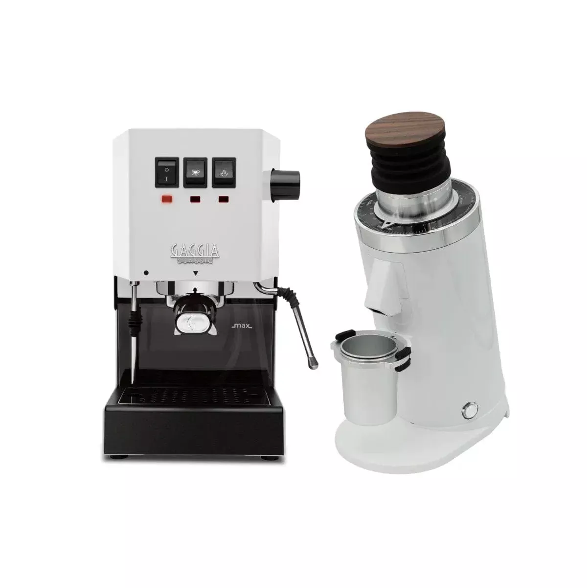 Gaggia Classic E24 White & DF64 Gen 2.5 Grinder (White) Bundle