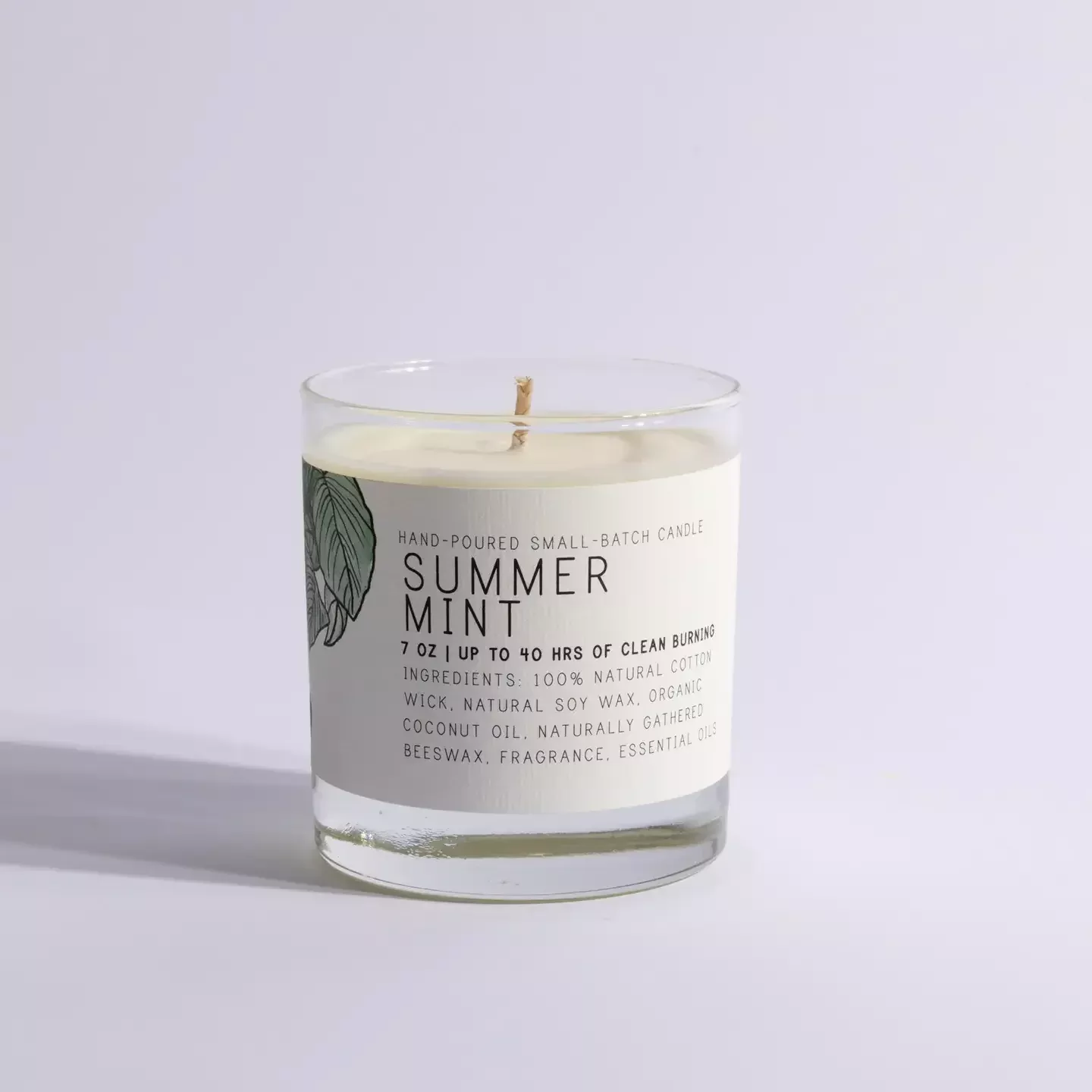 Glass Candle Summer Mint 7oz