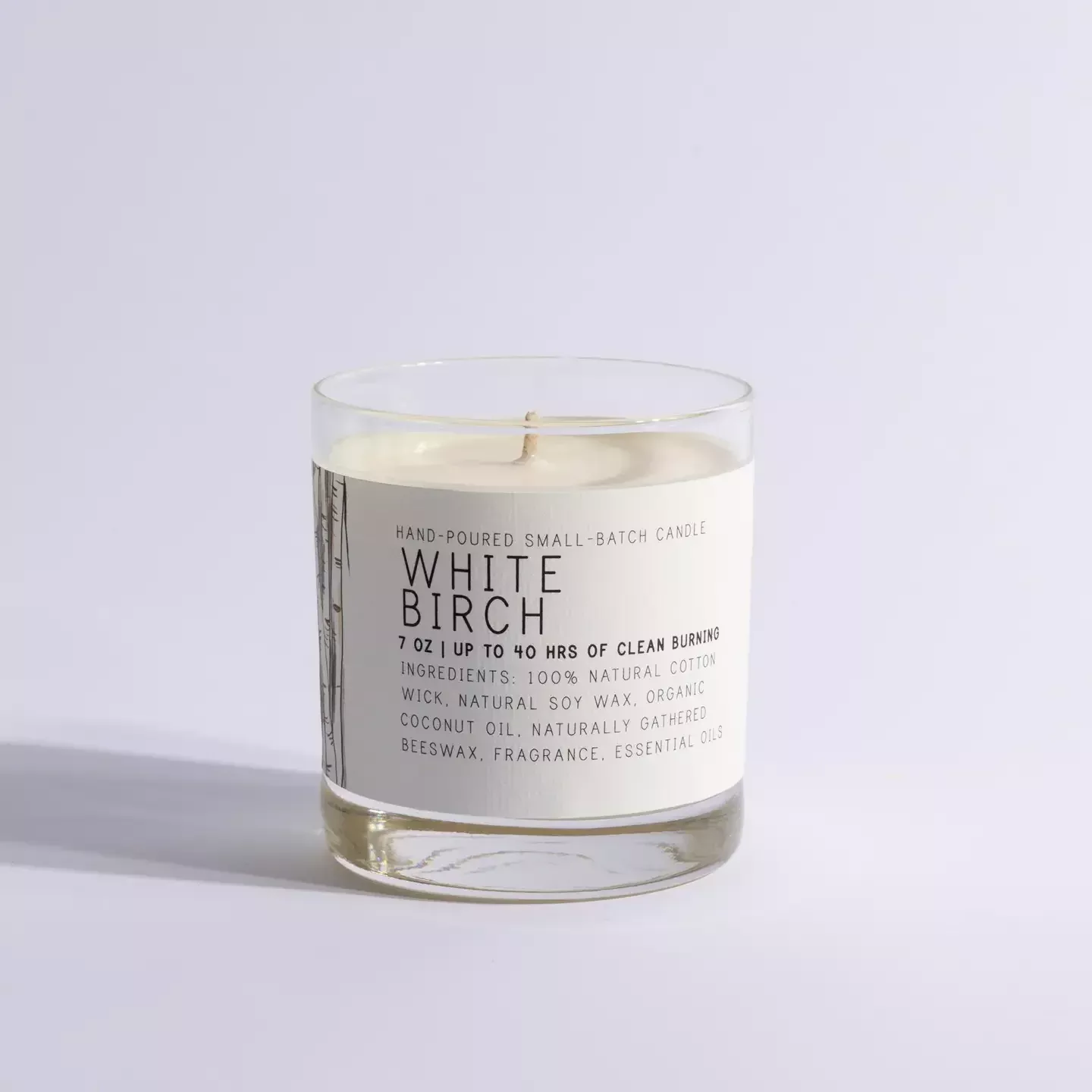 Glass Candle White Birch 7oz
