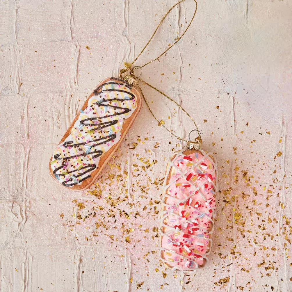Glass Doughnut Christmas Ornament