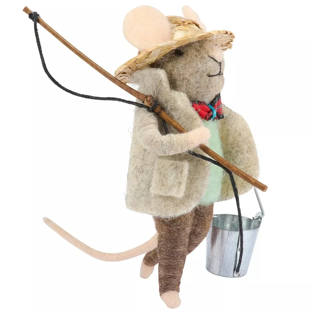 Gone fishin'! Felt Fishing Mouse Critter