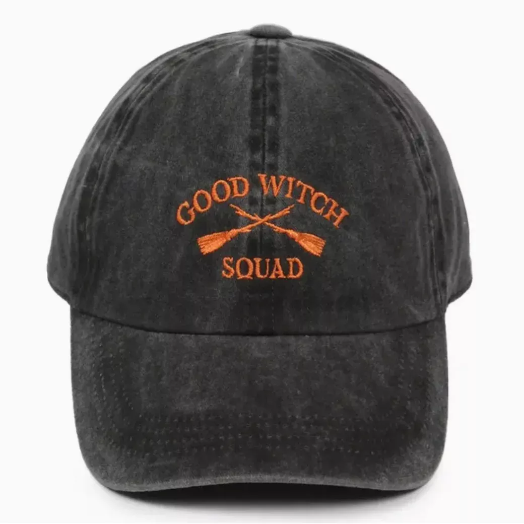 Good Witch Squad Embroidered Ball Cap in Black