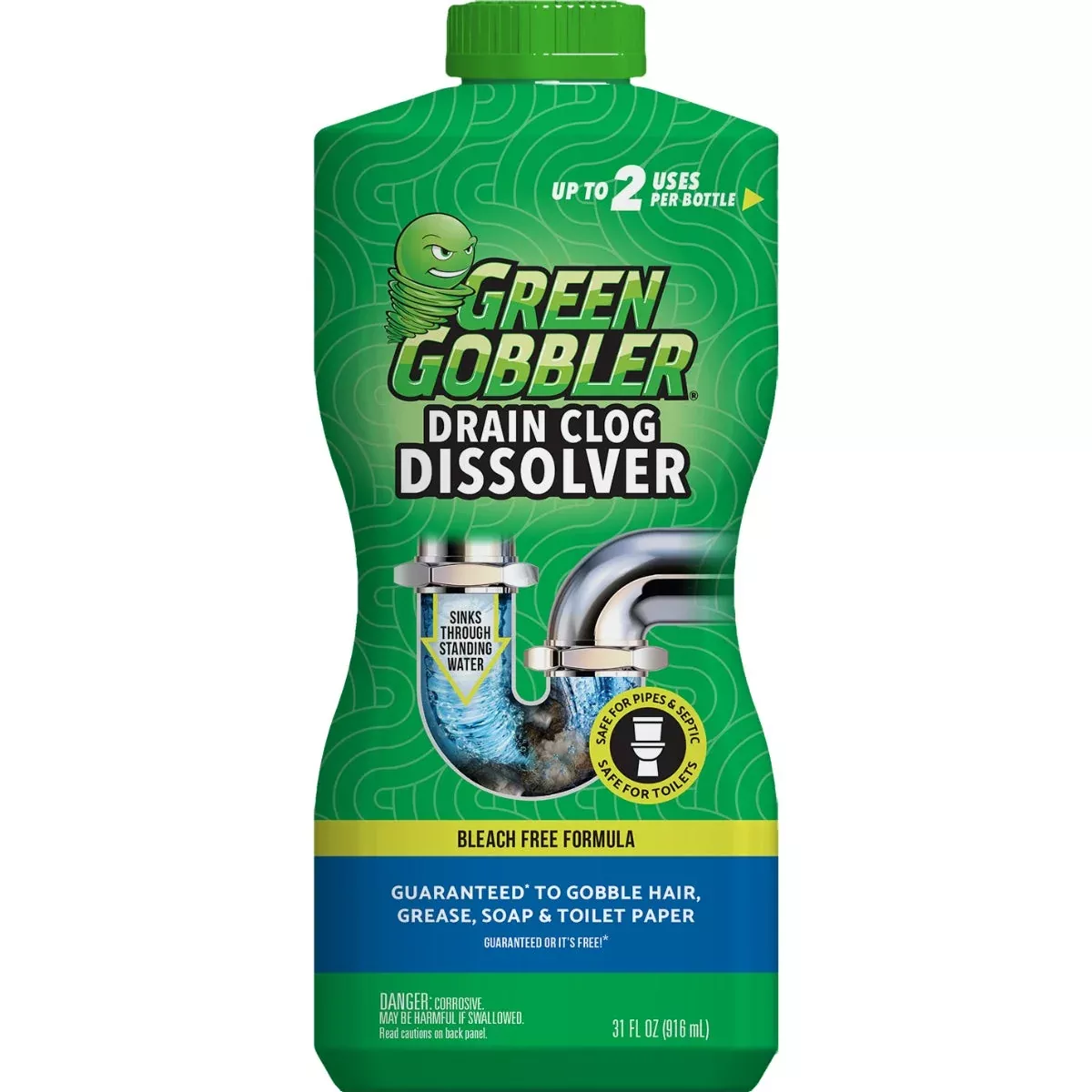 Green Gobbler Dissolve Drain Clog Remover, 31 oz