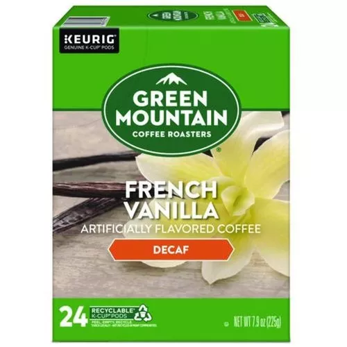 Green Mountain Coffee 5000330142 French Vanilla Decaf Coffee K-Cups (24/Box)