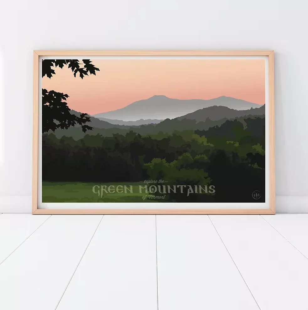 Green Mountains Explore Print - 13x19
